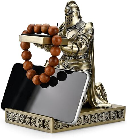 King's Guard Watch Display Stand نظارات مجوهرات سوار قلادة حامل صواني أبراج الراتنج حامل القلم Warrior Knight حامل الهاتف المحمول للمكتب والمنزل (أزرق) in Saudi Arabia