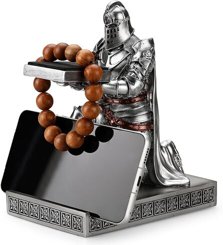 King's Guard Watch Display Stand نظارات مجوهرات سوار قلادة حامل صواني أبراج الراتنج حامل القلم Warrior Knight حامل الهاتف المحمول للمكتب والمنزل (أزرق) in Saudi Arabia