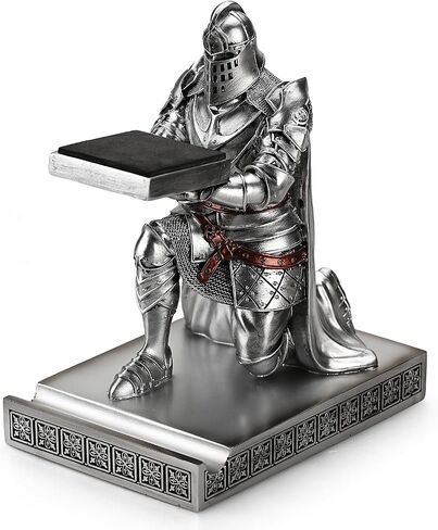 King's Guard Watch Display Stand نظارات مجوهرات سوار قلادة حامل صواني أبراج الراتنج حامل القلم Warrior Knight حامل الهاتف المحمول للمكتب والمنزل (أزرق) in Saudi Arabia
