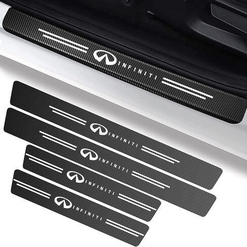 for Infiniti Carbon Fiber Car Door Sill Protector Sticker - Q50 Q70 Q70L Q60 QX50 QX30 QX60 QX80 Door Sill Sticker Door Entry Guard Threshold Scratch Protection Sticker Accessories Decoration 4PCS in Saudi Arabia