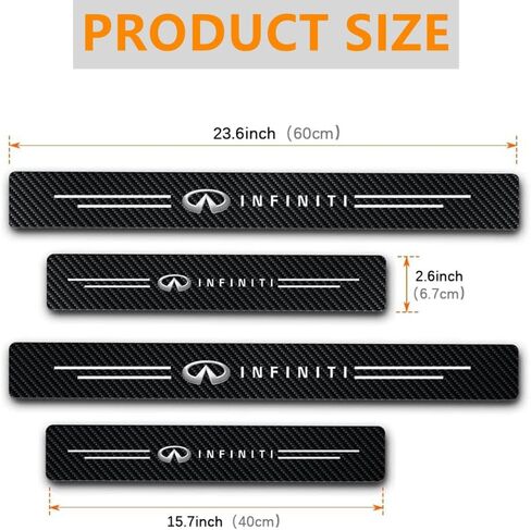 for Infiniti Carbon Fiber Car Door Sill Protector Sticker - Q50 Q70 Q70L Q60 QX50 QX30 QX60 QX80 Door Sill Sticker Door Entry Guard Threshold Scratch Protection Sticker Accessories Decoration 4PCS in Saudi Arabia