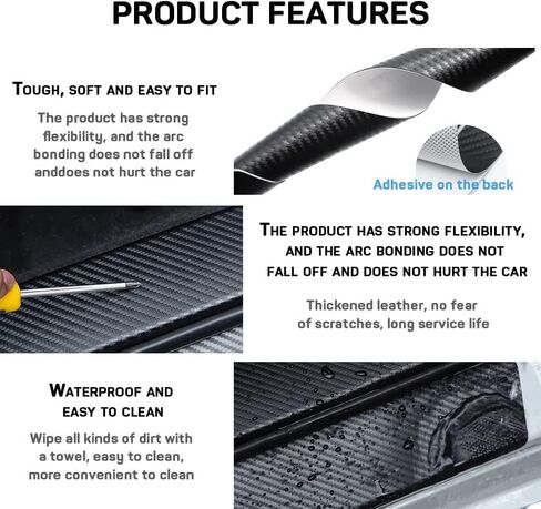 for Infiniti Carbon Fiber Car Door Sill Protector Sticker - Q50 Q70 Q70L Q60 QX50 QX30 QX60 QX80 Door Sill Sticker Door Entry Guard Threshold Scratch Protection Sticker Accessories Decoration 4PCS in Saudi Arabia