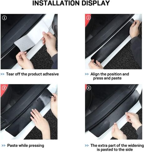 for Infiniti Carbon Fiber Car Door Sill Protector Sticker - Q50 Q70 Q70L Q60 QX50 QX30 QX60 QX80 Door Sill Sticker Door Entry Guard Threshold Scratch Protection Sticker Accessories Decoration 4PCS in Saudi Arabia