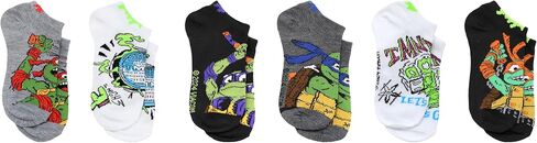 Nickelodeon TMNT Teenage Mutant Ninja Turtles No Show Socks for Boys, 6 Pair, Medium in Saudi Arabia