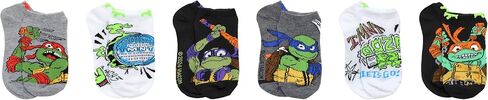 Nickelodeon TMNT Teenage Mutant Ninja Turtles No Show Socks for Boys, 6 Pair, Medium in Saudi Arabia