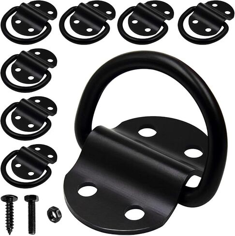 8PCS Heavy Duty D Ring Tie Down Anchor Hooks, Large D Ring Tie Down Anchors 3600LBS Breaking Strength, Tie Down Anchors with Bolts Screws for Trailer Truck RV Boats Camper Pickup Surface Mount in Saudi Arabia