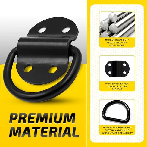 8PCS Heavy Duty D Ring Tie Down Anchor Hooks, Large D Ring Tie Down Anchors 3600LBS Breaking Strength, Tie Down Anchors with Bolts Screws for Trailer Truck RV Boats Camper Pickup Surface Mount in Saudi Arabia