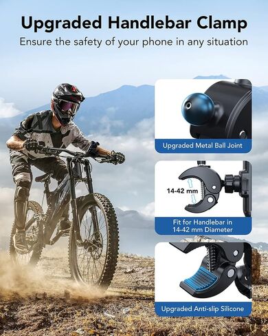 Bike Phone Holder Mount, [1s Quick Release] Motorcycle Phone Mount, Universal Bicycle Handlebar Phone Mount for iPhone 15 14 13 12 Pro Max Plus Mini, Samsung and 4.0"- 7.2" Cellphone - Black in Saudi Arabia