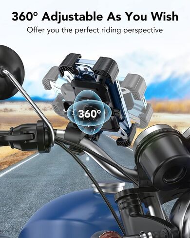 Bike Phone Holder Mount, [1s Quick Release] Motorcycle Phone Mount, Universal Bicycle Handlebar Phone Mount for iPhone 15 14 13 12 Pro Max Plus Mini, Samsung and 4.0"- 7.2" Cellphone - Black in Saudi Arabia