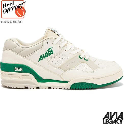Avia 855 Basketball Shoes for Men and Women, Low Top Retro Sneakers for Indoor or Outdoor, Street or Court, Sizes 4.5 to 15, Blue and White, Green and Cream, or Grey and All White Shoes for Men in Saudi Arabia