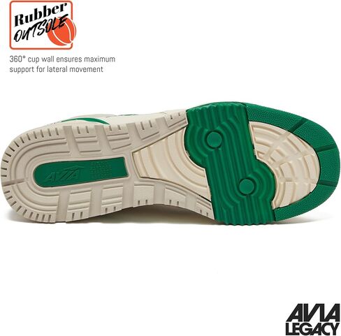 Avia 855 Basketball Shoes for Men and Women, Low Top Retro Sneakers for Indoor or Outdoor, Street or Court, Sizes 4.5 to 15, Blue and White, Green and Cream, or Grey and All White Shoes for Men in Saudi Arabia