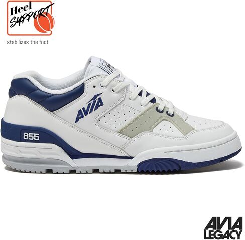 Avia 855 Basketball Shoes for Men and Women, Low Top Retro Sneakers for Indoor or Outdoor, Street or Court, Sizes 4.5 to 15, Blue and White, Green and Cream, or Grey and All White Shoes for Men in Saudi Arabia