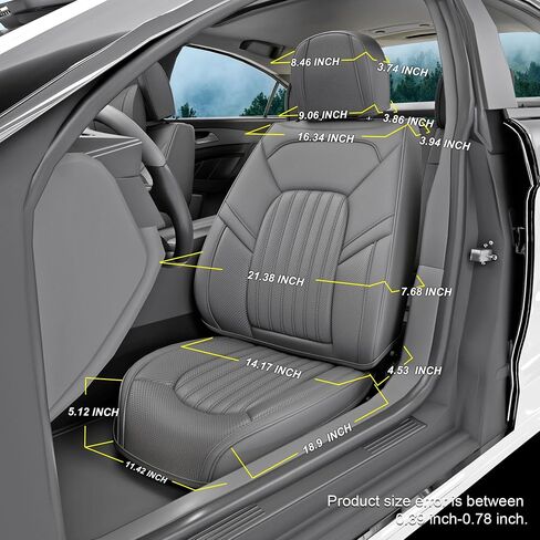 5 Pieces ZC Front and Rear Car Seat Covers, Waterproof Nappa Leather Full Set Car Seat Protectors with Headrests, Universal Auto Interior Fit for Sedans SUV Pick-up Truck, Grey in Saudi Arabia