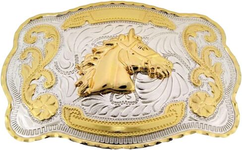 Horse Head Large Huge Rodeo Western Gold Tone Belt Buckle in Saudi Arabia