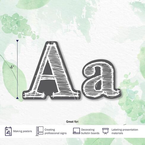 Barker Creek Letter Pop-Outs, 4" Chalkboard, Designer Letters for Bulletin Boards, Breakrooms, Reception Areas, Signs, Displays, and More! 4", 234 Characters per Set (1725) in Kuwait