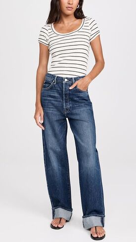 بنطلون جينز The Spitfire Nerdy Cuff للسيدات من MOTHER in Kuwait