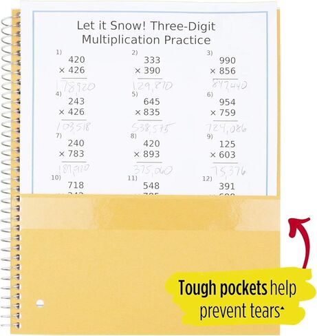 Five Star Spiral Notebooks, 5 Subject, College Ruled Paper, 200 Sheets, 11" x 8-1/2", Teal, Yellow, 2 Pack (73509) in Saudi Arabia