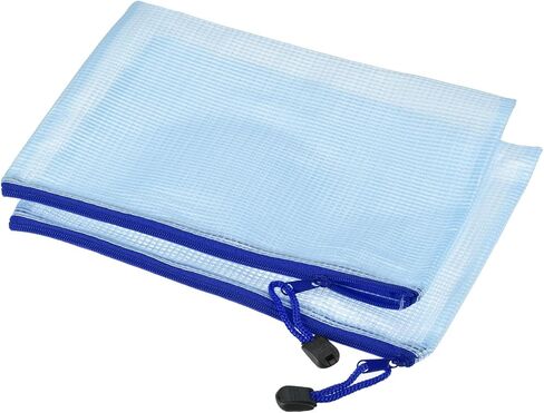 MECCANIXITY Mesh Zipper Bags, B8 Size File Document Pockets Bill Pouch Folders for Office Home Supply, Blue Pack of 6 in Saudi Arabia