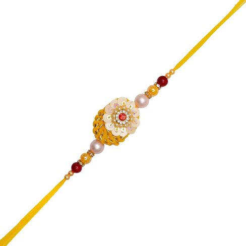 Set of 3 Rakhi Lumba for Brother Bhaiya Bhai Bhabhi and Bhatija Bhaiya Raksha Bandhan gift Rakhi Thread Rakhi with Roli Chawal and Greeting card gift pack in pouch/Potli bag in Saudi Arabia