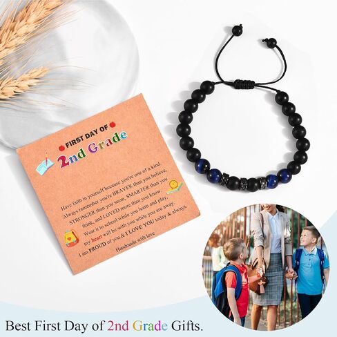 Back to School First Day of School Kindergarten Preschool 1st 2nd Grade Gifts Bracelets for Son Grandson Nephew Brother with Inspirational Card in Saudi Arabia