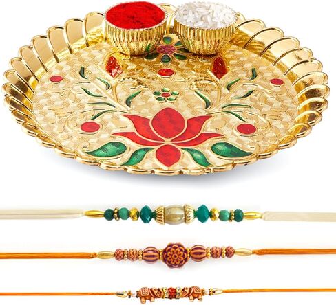 HATHKAAM مجموعة راخي 5 قطع للأخ وبهابي، مجموعة أساور راخي 3 قطع مصنوعة يدويًا من قبل النساء الحرفيين الذين يحبون من الأخت مجموعة أطباق راخي المزخرفة مع اثنين من خرز راخي فاتيس راخدي راخي in Kuwait