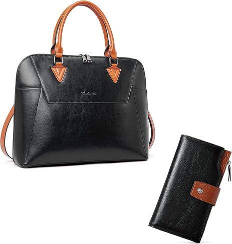 BOSTANTEN Briefcase for Women Leather 15.6 inch Laptop Shoulder Bags Office Work Crossbody Handbags and Womens Leather Wallets in Saudi Arabia