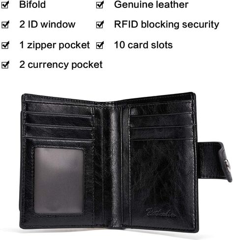 BOSTANTEN Briefcase for Women Genuine Leather Laptop Briefcase Shoulder Work Tote Bag Purse 15.6 Inch and Women Leather Wallet RFID Blocking Small Bifold Zipper Pocket Wallets Card Case Purse in Kuwait