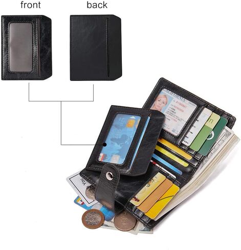 BOSTANTEN Briefcase for Women Genuine Leather Laptop Briefcase Shoulder Work Tote Bag Purse 15.6 Inch and Women Leather Wallet RFID Blocking Small Bifold Zipper Pocket Wallets Card Case Purse in Kuwait