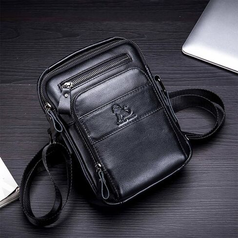 حقيبة كتف من الجلد الطبيعي للرجال حقيبة رسول رجل حقيبة يد كروس حقيبة حقيبة حقيبة سفر in Kuwait