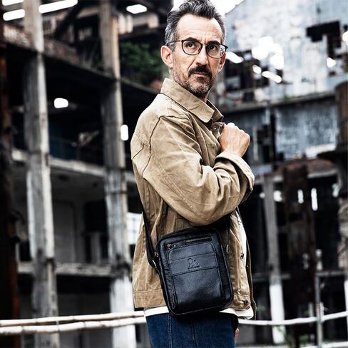 حقيبة كتف من الجلد الطبيعي للرجال حقيبة رسول رجل حقيبة يد كروس حقيبة حقيبة حقيبة سفر in Kuwait