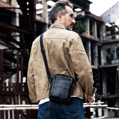 حقيبة كتف من الجلد الطبيعي للرجال حقيبة رسول رجل حقيبة يد كروس حقيبة حقيبة حقيبة سفر in Kuwait