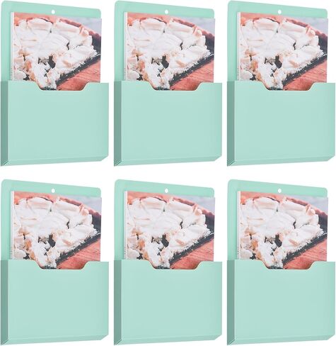 uxcell 6 Pcs Magnetic File Holder, Magnetic Paper Holder for Classroom Refrigerator, Magnetic Wall File Organizer File Holder Paper letter organizer storage Green in Saudi Arabia