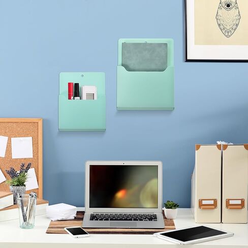 uxcell 6 Pcs Magnetic File Holder, Magnetic Paper Holder for Classroom Refrigerator, Magnetic Wall File Organizer File Holder Paper letter organizer storage Green in Saudi Arabia