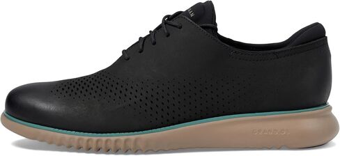 Cole Haan Men's 2.Zerogrand Laser Wing Tip Oxford Lined Loafer, Black Nubuck/Trellis/Irish Coffee, 11 in Saudi Arabia