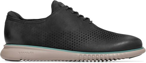 Cole Haan Men's 2.Zerogrand Laser Wing Tip Oxford Lined Loafer, Black Nubuck/Trellis/Irish Coffee, 11 in Saudi Arabia