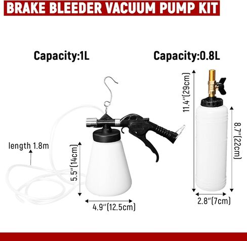 Brake Bleeder Kit 1L Pneumatic Vacuum Brake and Clutch Fluid Bleeder Tool Kit Brake Bleeder with Extractor and Refill Bottle Brake Bleeder in Kuwait