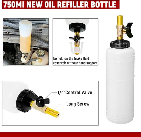 Brake Bleeder Kit 1L Pneumatic Vacuum Brake and Clutch Fluid Bleeder Tool Kit Brake Bleeder with Extractor and Refill Bottle Brake Bleeder in Kuwait