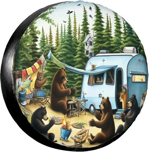 Spare Tire Cover for Rv Trailer- I Hate Pulling Out Camper Spare Tire Cover Waterproof Personalized Wheel Cover Universal Fit for SUV Truck Accessories Wheel Protectors Travel -15 inch in Saudi Arabia