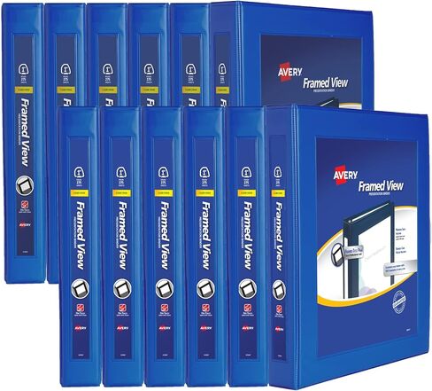 Avery® Heavy-Duty Framed View 3-Ring Binder, 1" One Touch EZD® Rings, Navy Blue, Case Of 12 in Saudi Arabia