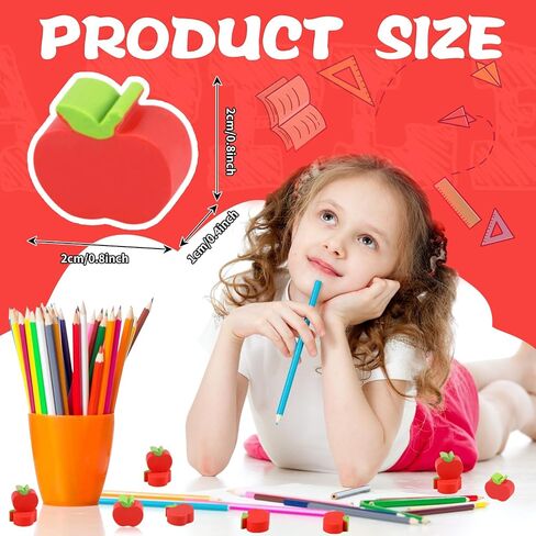 72pcs Mini Apple Erasers,Back to School Rubber Erasers for Students Back to School First Day of School Teachers Classroom Supplies Reward Prizes in Saudi Arabia