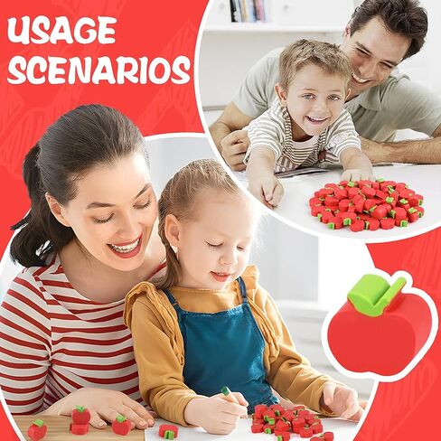 72pcs Mini Apple Erasers,Back to School Rubber Erasers for Students Back to School First Day of School Teachers Classroom Supplies Reward Prizes in Saudi Arabia
