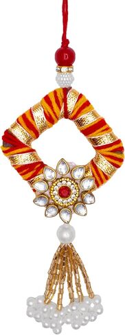 Set of 4 Rakhi Lumba for Brother Bhabhi and Bhatija Bhai Bhaiya Raksha Bandhan gift Rakhi Thread Rakhi with Roli Chawal and Greeting Card Gift Pack in Pouch/Potli bag in Saudi Arabia