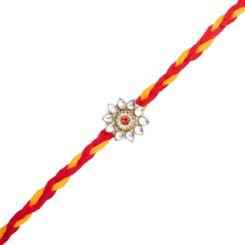 Set of 4 Rakhi Lumba for Brother Bhabhi and Bhatija Bhai Bhaiya Raksha Bandhan gift Rakhi Thread Rakhi with Roli Chawal and Greeting Card Gift Pack in Pouch/Potli bag in Saudi Arabia