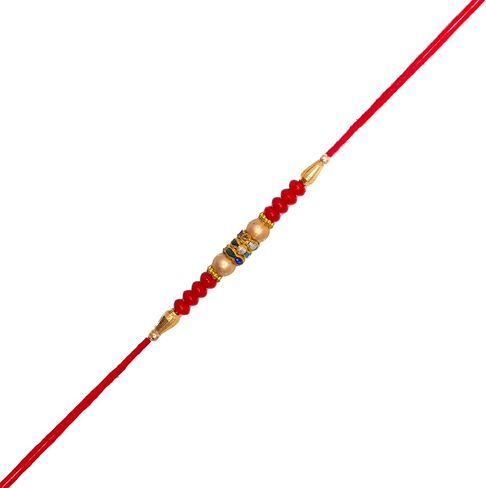 Set of 6 Rakhi for Brother Bhabhi and Bhatija Bhai Bhaiya Raksha Bandhan gift Rakhi Thread Rakhi with Roli Chawal and Greeting card gift pack in pouch/Potli bag in Saudi Arabia