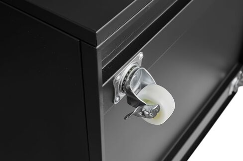 Office Furniture Copier Cabinet Black 2 Door Steel Mobile Pedestal Printer Stand, 23.62'' x 23.62'' x 17.70'', Durable Metal Storage Solution for Office Organization in Kuwait