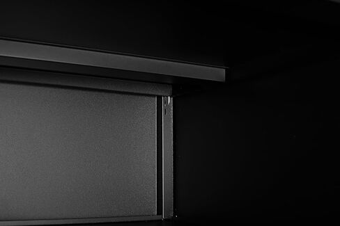 Office Furniture Copier Cabinet Black 2 Door Steel Mobile Pedestal Printer Stand, 23.62'' x 23.62'' x 17.70'', Durable Metal Storage Solution for Office Organization in Kuwait