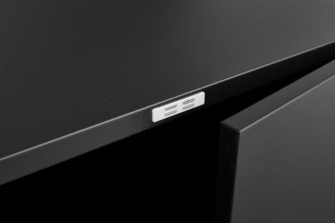 Office Furniture Copier Cabinet Black 2 Door Steel Mobile Pedestal Printer Stand, 23.62'' x 23.62'' x 17.70'', Durable Metal Storage Solution for Office Organization in Kuwait