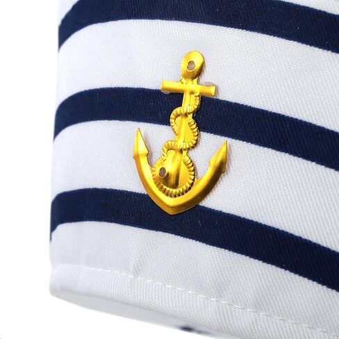 6 قطع من قبعة البحارة، باللون الأزرق مع قبعة الكابتن البيضاء للرجال والنساء، قبعة كابتن القارب البحري لملابس حفلات اليخوت الصخرية، زي البحارة، وحفلات الملابس in Kuwait