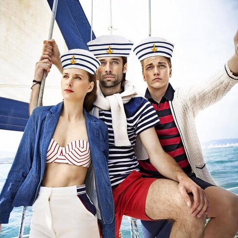 6 قطع من قبعة البحارة، باللون الأزرق مع قبعة الكابتن البيضاء للرجال والنساء، قبعة كابتن القارب البحري لملابس حفلات اليخوت الصخرية، زي البحارة، وحفلات الملابس in Kuwait