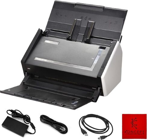حزمة الماسح الضوئي S1500 FUJITSU ScanSnap Sheet-Fed - ضمان لمدة عام - مع محول تيار متردد 24 فولت، وكابل USB 2.0، وسلك طاقة وقطعة قماش للتنظيف من الألياف الدقيقة (متجددة) in Saudi Arabia